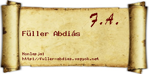 Füller Abdiás névjegykártya